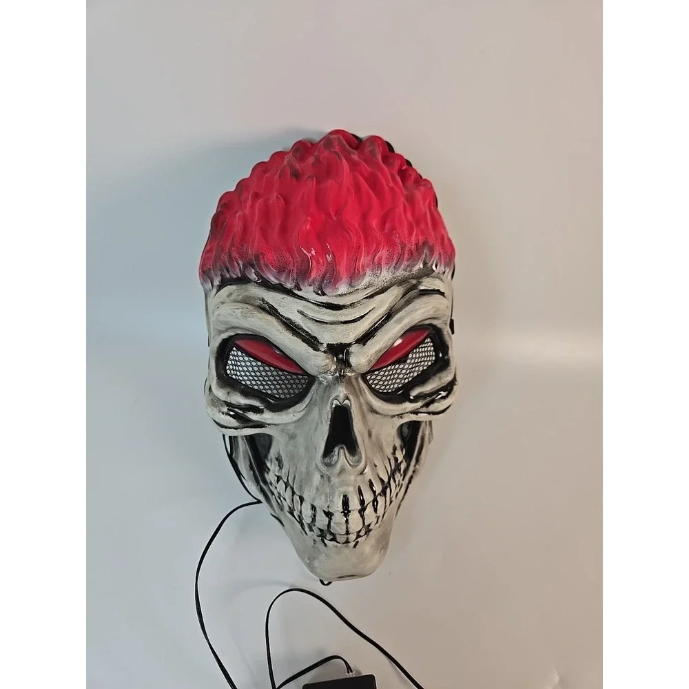 Light-up Red Inferno Skull Mask Halloween Party Cosplay Spooktacular Creations